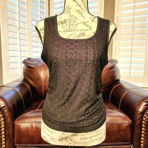 Elegant Black Lace Women's Tank Top